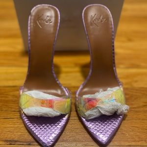 Stiletto slide on sandal